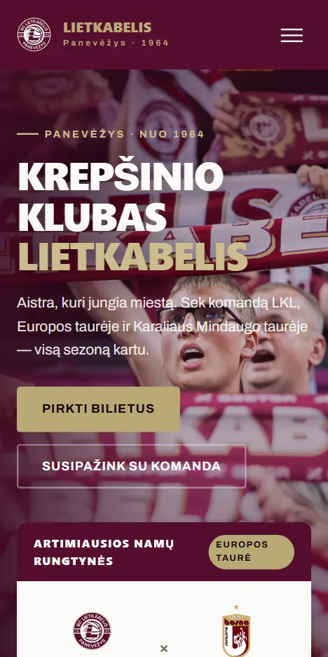 BC Lietkabelis svetainė telefone